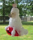 Glass Ornament Poodle W holiday Bulb Dog Christmas Ornament Retired