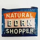 Blue Q Coin Purse Credit Gift Card Natural Born Shopper Shop Spend Money Bag