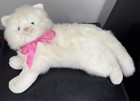 Vintage Floppy Friends Cat Plush Stuffed Animal Large White Pink Mervyns 24    Htf