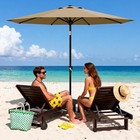 10ft Outdoor Patio Umbrella With Crank Lift   Push Button Tilt 8 Sturdy Ribs 