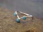 Native American Indian Sterling Silver   Turquoise V Ring By Yazzie - Size 5