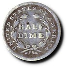 1840 No Drapery Seated Liberty Half Dime H10c Vg f Details Scratches