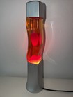 Vintage Rustic Orange   Neon Red Wax Wavy S Shaped Lava Lamp