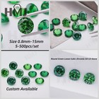 500pcs 0 8 15mm Round 3 Green Color Loose Cubic Zirconia 5a Cz Stone Jewelry Diy