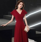 Women s Pretty V Neck Short Sleeve Flared Evening Party Dress Cocktail Prom 0658