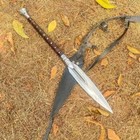 Custom Handmade Hand Forged Carbon Steel Hunting Viking Spear W leather Sheath