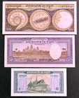 Cambodia Set Of 3 Banknotes  1972  1  50  100   Riels  P-4c 7d 8c  Free Shipping