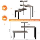 3 Tier Adjustable Countertop Organizer Corner Shelf Dark Gray Oak