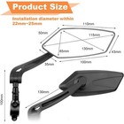 2pcs Bike Mirror Mtb Road 22-25mm Handlebar Bicycle Rear View Glass Cycling