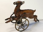 Old Antique Tin Musical Reindeer Christmas Pull Toy