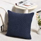 Fancy Homi 2 Packs Navy Blue Decorative Throw Pillow Covers 24x24 Inch For Couch