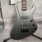 4-string Matte Black Electric Bass Guitar Solid Rosewood Fretboard Active Pickup