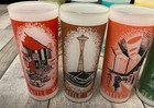 Vintage Mcm 1962 World s Fair Seattle Drinking Glasses Set Of 8 Frosted Highball