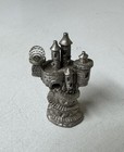 Lot Of 3 Vintage Pewter Fantasy Figures W  Crystal Accents Wizard Castle Knight