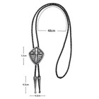 Cowboy Bolo Tie For Men Western 53mm 2 Inches   8  Silver Cross Shield