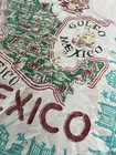 Vintage 1950s Mexico Souvenir Map Textile Tablecloth Cotton Square 49   x49   