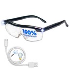 Led Magnifying Glasses W  1 6x Magnification - Lighted Eyeglass Usb Rechargeable
