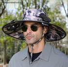 Solar   Usb Powered Fan Outdoor Fishing Hat  Sunscreen Sun Hat With Dual Fan