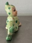 Vntg Green Polka Dot Ceramic Pixie Htf Reclining Made In Japan Free Shipping