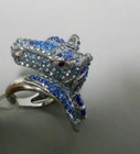  17504    Beautiful Large Rhinestone Horse Head Crystal Ring   Size 7