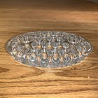 Vintage Clear Glass Flower Frog Oval 31 Hole   2 Candle Holes