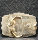 Wi01115 Very Cool Vintage 1970s    stone    Fashion Artwork Western Belt Buckle
