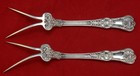 Pair Of Antique Tiffany English King Sterling Potato Forks Original 1885 No Mono