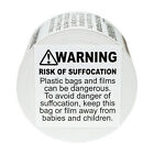 Suffocation Warning Labels stickers  2 X 2  - Fba Approved -  1  Roll Of 500