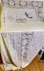 Antique 19th C French Lace Banquet Tablecloth With Figural Insertions Df 101