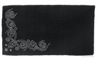 Western Saddle Blanket - Black Wool - Designer Silver Dots - Size 34 x38 
