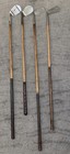 Antique Hickory Wood Shaft Golf Club-iron Lot Of 4 Hand Forged Hagen Macgregor