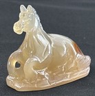 Chinese Natural Agate Carnelian Horse Carving Figurine 2    Very Detailed