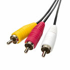Satellitesale Av Male To Male 3 Rca Audio Video Composite Cable Black  6 Feet 