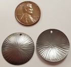 12 Vintage Steel Textured Round 22mm  Silver Stamping Finding Pendants N65