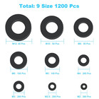 1200pcs Nylon Flat Washer Assortment Kit M2-m12 Black Plastic Fender Washers