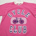 Vintage Ross Cycle Club Shirt Youth 14 16 Pink Graphic Bicycle Tee Made Usa 90s