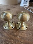 Pair Of Vintage Legge Bee Hive Brass Door Knobs handles  black D 13 