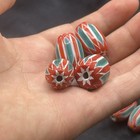 Lot Of 10 Pieces Antique Venetain African Trade Chevron Glass Unique Beads  a475