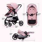 2-in-1 Folding Baby Stroller With Reversible Seat - Infant Pram For Newborns  pi