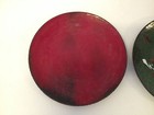 Vintage Mod Pair Of Copper Enamel Ashtrays 1 Red 1 Green W  Abstract Decoration