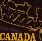 Vintage Vinyl Map Of Canaday Wall Mount Flag Burgundy And Yellow 19 5 x16 5 