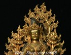 Old Tibet Buddhism Bronze Gilt Green Tara Mahayana Enlightenment Buddha Statue