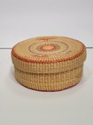 Vintage Finely Woven Native American Sweetgrass Basket With Lid