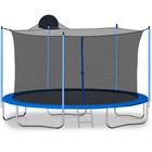 12ft Trampoline For Adults   Kids With Basketball Hoop  Outdoor Trampolines