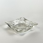 Ashtray Vintage Clear Glass Square Retro Barware Atomic Mcm Art Deco