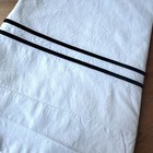Hotel Collection 100  Crisp White Cotton Black Stitched Pillow Shams Set  3 