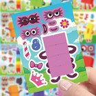 8 16 Pcs Cartoon Number Block Make A Face Stickers For Laptop Desk Shelf Drawer