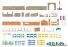 Kibri 36694 Z Scale Fountain And Park Bench Accessory Set