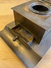 Antique Brass Inkwell  With Tip Drawer And Glass Well  Great Patina