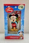 Disney Blown Glass Ornament Santa Mickey Present For Minnie Mouse Hallmark Rare